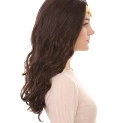 HPO Women's TV Movie Character Wig | Dark Brown Wigs | Premium Breathable Capless Cap 13 HPO Women's TV Movie Character Wig | Dark Brown Wigs | Premium Breathable Capless Cap