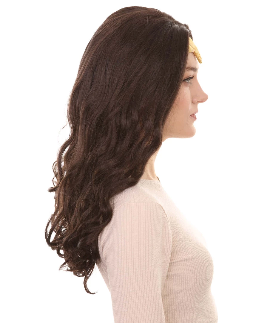 HPO Women's TV Movie Character Wig | Dark Brown Wigs | Premium Breathable Capless Cap 5 HPO Women's TV Movie Character Wig | Dark Brown Wigs | Premium Breathable Capless Cap