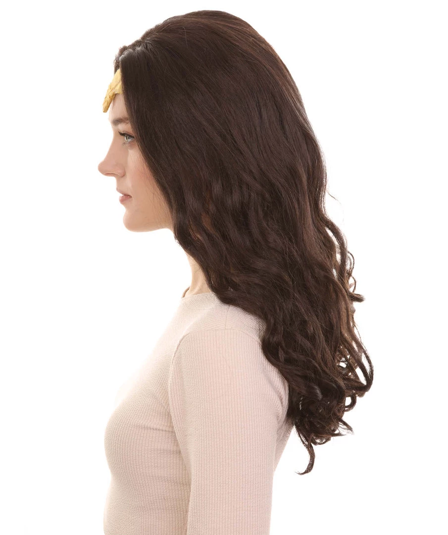 HPO Women's TV Movie Character Wig | Dark Brown Wigs | Premium Breathable Capless Cap 3 HPO Women's TV Movie Character Wig | Dark Brown Wigs | Premium Breathable Capless Cap