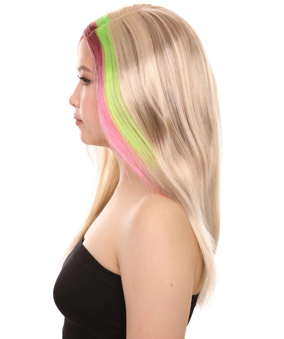 HPO Tri-Color Punk Unisex Wig | Sexy Cosplay Party Halloween Wig | Premium Breathable Capless Cap Women's 3 HPO Tri-Color Punk Unisex Wig | Sexy Cosplay Party Halloween Wig | Premium Breathable Capless Cap Women's