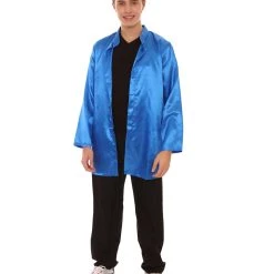 HPO Adult Men's Chinese Traditional Martial Arts Kung Fu Halloween Costume | Blue Cosplay Costume