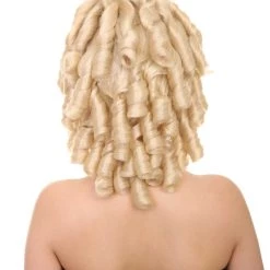 HPO Women's Womens 18th Century Colonial Lady Curly Blonde Historical Wig | Premium Breathable Capless Cap 12 HPO Women's Womens 18th Century Colonial Lady Curly Blonde Historical Wig | Premium Breathable Capless Cap