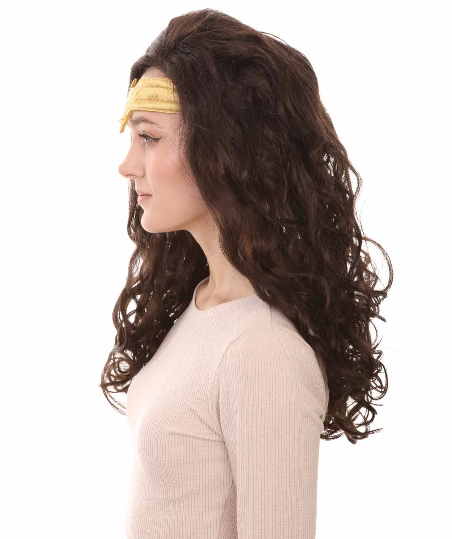 HPO Women's TV Movie Character Wig Dark Brown | Premium Breathable Capless Cap 3 HPO Women's TV Movie Character Wig Dark Brown | Premium Breathable Capless Cap