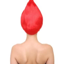 FLAGWIGS Women's Morocco Flag Sport Troll Wig | Red Cosplay Wig | Premium Breathable Capless Cap