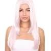 Adult Women's 23" Inch Long Length Halloween Cosplay Police Officer Costume White Wig, Synthetic Soft Fiber Hair, Perfect For Your Next Convention And Group Anime Party! | HPO