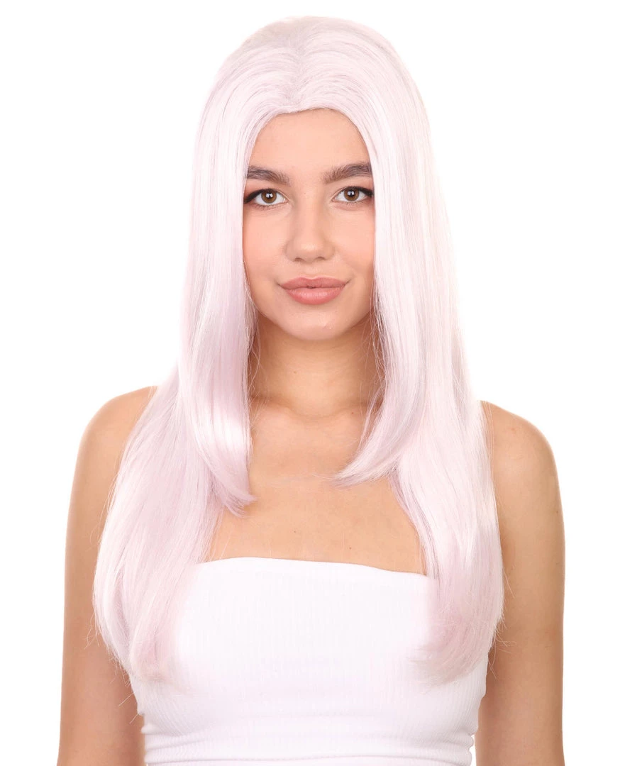 Adult Women's 23" Inch Long Length Halloween Cosplay Police Officer Costume White Wig, Synthetic Soft Fiber Hair, Perfect For Your Next Convention And Group Anime Party! | HPO 1 Adult Women's 23" Inch Long Length Halloween Cosplay Police Officer Costume White Wig, Synthetic Soft Fiber Hair, Perfect For Your Next Convention And Group Anime Party! | HPO