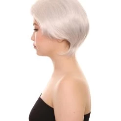 HPO Old Lady Grey Womens Wig | White Grandma Cosplay Halloween Wig | Premium Breathable Capless Cap 11 HPO Old Lady Grey Womens Wig | White Grandma Cosplay Halloween Wig | Premium Breathable Capless Cap