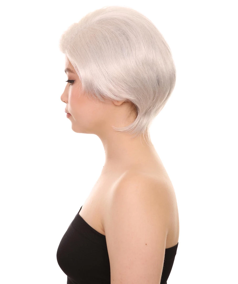 HPO Old Lady Grey Womens Wig | White Grandma Cosplay Halloween Wig | Premium Breathable Capless Cap 3 HPO Old Lady Grey Womens Wig | White Grandma Cosplay Halloween Wig | Premium Breathable Capless Cap