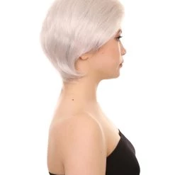 HPO Old Lady Grey Womens Wig | White Grandma Cosplay Halloween Wig | Premium Breathable Capless Cap 13 HPO Old Lady Grey Womens Wig | White Grandma Cosplay Halloween Wig | Premium Breathable Capless Cap