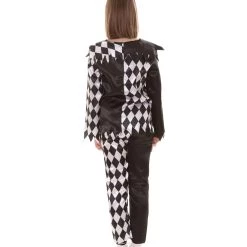 HPO Child's Creepy Jester Girl Horror Costume | Black And White Halloween Costume Kids