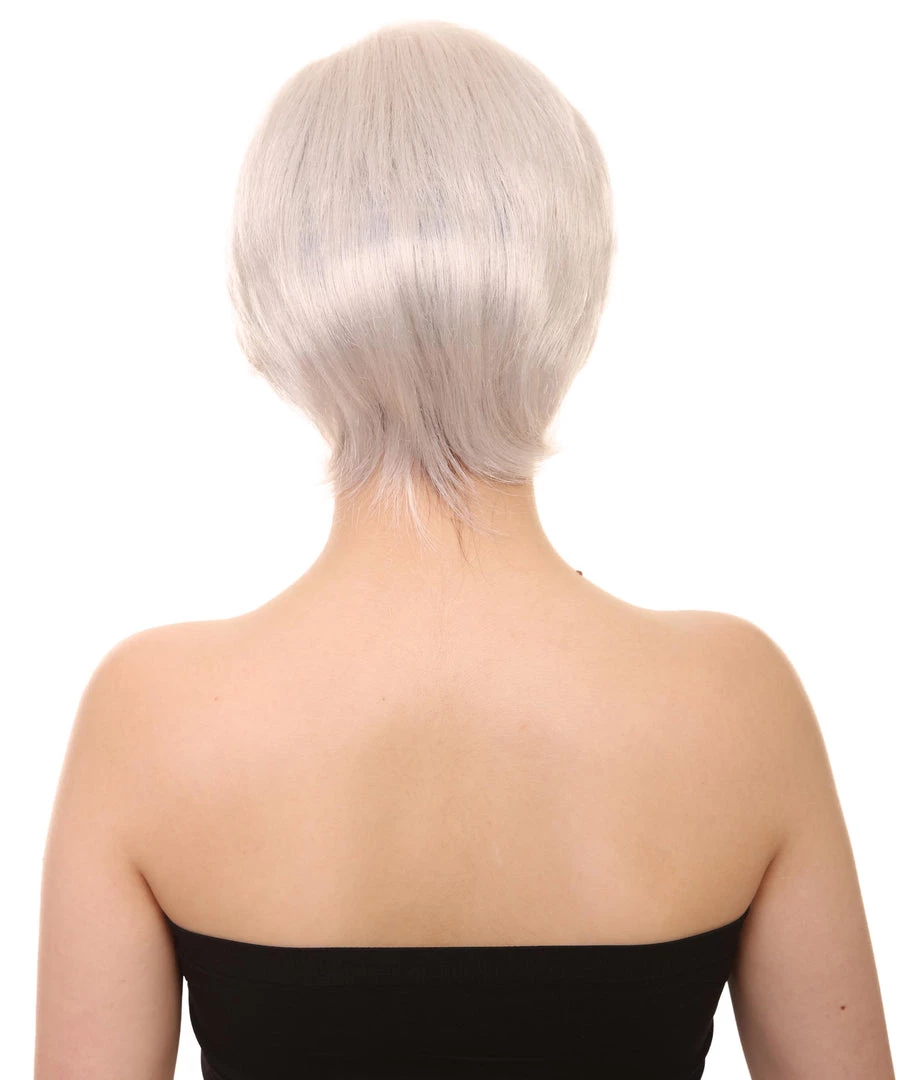 HPO Old Lady Grey Womens Wig | White Grandma Cosplay Halloween Wig | Premium Breathable Capless Cap 4 HPO Old Lady Grey Womens Wig | White Grandma Cosplay Halloween Wig | Premium Breathable Capless Cap