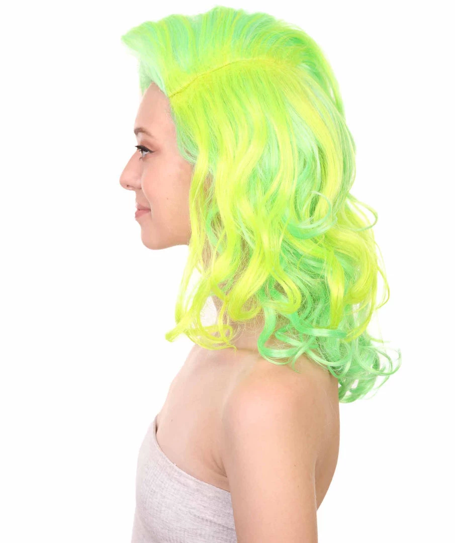 Adult Women's 17" Medium Length Wavy Halloween Cosplay American Singing Personality Costume Wig,Synthetic Soft Fiber Hair, Perfect For Holidays And Parties | HPO 3 Adult Women's 17" Medium Length Wavy Halloween Cosplay American Singing Personality Costume Wig,Synthetic Soft Fiber Hair, Perfect For Holidays And Parties | HPO