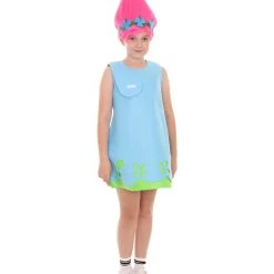 HPO Child's Trolls Dress Costume | Blue Cosplay Costume Kids