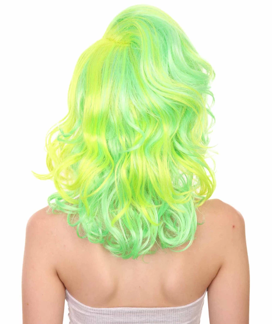 Adult Women's 17" Medium Length Wavy Halloween Cosplay American Singing Personality Costume Wig,Synthetic Soft Fiber Hair, Perfect For Holidays And Parties | HPO 4 Adult Women's 17" Medium Length Wavy Halloween Cosplay American Singing Personality Costume Wig,Synthetic Soft Fiber Hair, Perfect For Holidays And Parties | HPO