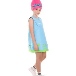 HPO Child's Trolls Dress Costume | Blue Cosplay Costume Kids 10 HPO Child's Trolls Dress Costume | Blue Cosplay Costume Kids