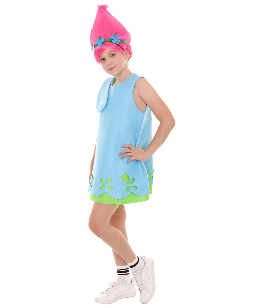 HPO Child's Trolls Dress Costume | Blue Cosplay Costume Kids 3 HPO Child's Trolls Dress Costume | Blue Cosplay Costume Kids