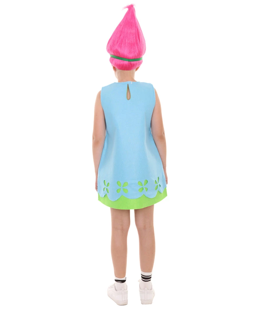 HPO Child's Trolls Dress Costume | Blue Cosplay Costume Kids 4 HPO Child's Trolls Dress Costume | Blue Cosplay Costume Kids