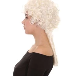 HPO Women's Colonial Curly Wig | White Holiday Party Wig | Premium Breathable Capless Cap 11 HPO Women's Colonial Curly Wig | White Holiday Party Wig | Premium Breathable Capless Cap