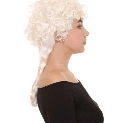 HPO Women's Colonial Curly Wig | White Holiday Party Wig | Premium Breathable Capless Cap 13 HPO Women's Colonial Curly Wig | White Holiday Party Wig | Premium Breathable Capless Cap