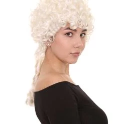 HPO Women's Colonial Curly Wig | White Holiday Party Wig | Premium Breathable Capless Cap 14 HPO Women's Colonial Curly Wig | White Holiday Party Wig | Premium Breathable Capless Cap