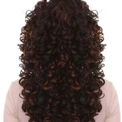 HPO Women's Superstar Dark Brown Long Curly Womens Wig | Over Size Sport Wig | Premium Breathable Capless Cap