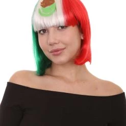 FLAGWIGS Women Patriotic Mexico Flag Bob Wig | Premium Breathable Capless Cap Women's