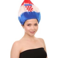 FLAGWIGS Women's Flag Troll Wigs | Croatia | Patriotic Character Cosplay Halloween Wigs | Premium Breathable Capless Cap 14 FLAGWIGS Women's Flag Troll Wigs | Croatia | Patriotic Character Cosplay Halloween Wigs | Premium Breathable Capless Cap