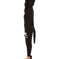 HPO Adult Women's Catsuit 2Pc Costume | Black Halloween Costume