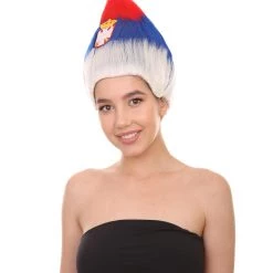 FLAGWIGS Serbia Flag Sport Troll Wig | National Pride Wig | Premium Breathable Capless Cap Women's
