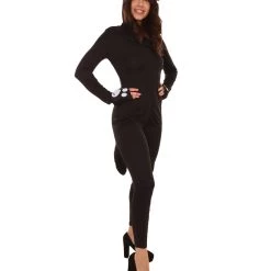 HPO Adult Women's Catsuit 2Pc Costume | Black Halloween Costume