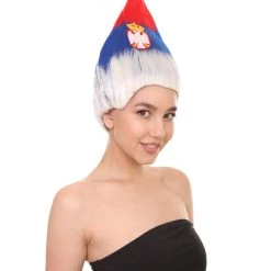 FLAGWIGS Serbia Flag Sport Troll Wig | National Pride Wig | Premium Breathable Capless Cap Women's 16 FLAGWIGS Serbia Flag Sport Troll Wig | National Pride Wig | Premium Breathable Capless Cap Women's