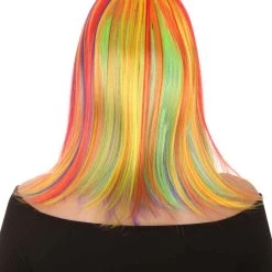 HPO Women's Womens Rainbow Medium Bob Wig | Party Ready Fancy Cosplay Halloween Wig | Premium Breathable Capless Cap 12 HPO Women's Womens Rainbow Medium Bob Wig | Party Ready Fancy Cosplay Halloween Wig | Premium Breathable Capless Cap