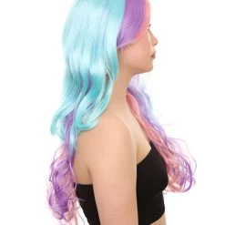 HPO Long Colorful Curly Wave Cosplay Womens Wig | Crazy Colorful Stage/Event Fancy Wig | Premium Breathable Capless Cap 13 HPO Long Colorful Curly Wave Cosplay Womens Wig | Crazy Colorful Stage/Event Fancy Wig | Premium Breathable Capless Cap