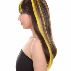 HPO Monster Womens Wig | Neon Yellow & Black Cosplay Halloween Wig | Premium Breathable Capless Cap 11 HPO Monster Womens Wig | Neon Yellow & Black Cosplay Halloween Wig | Premium Breathable Capless Cap