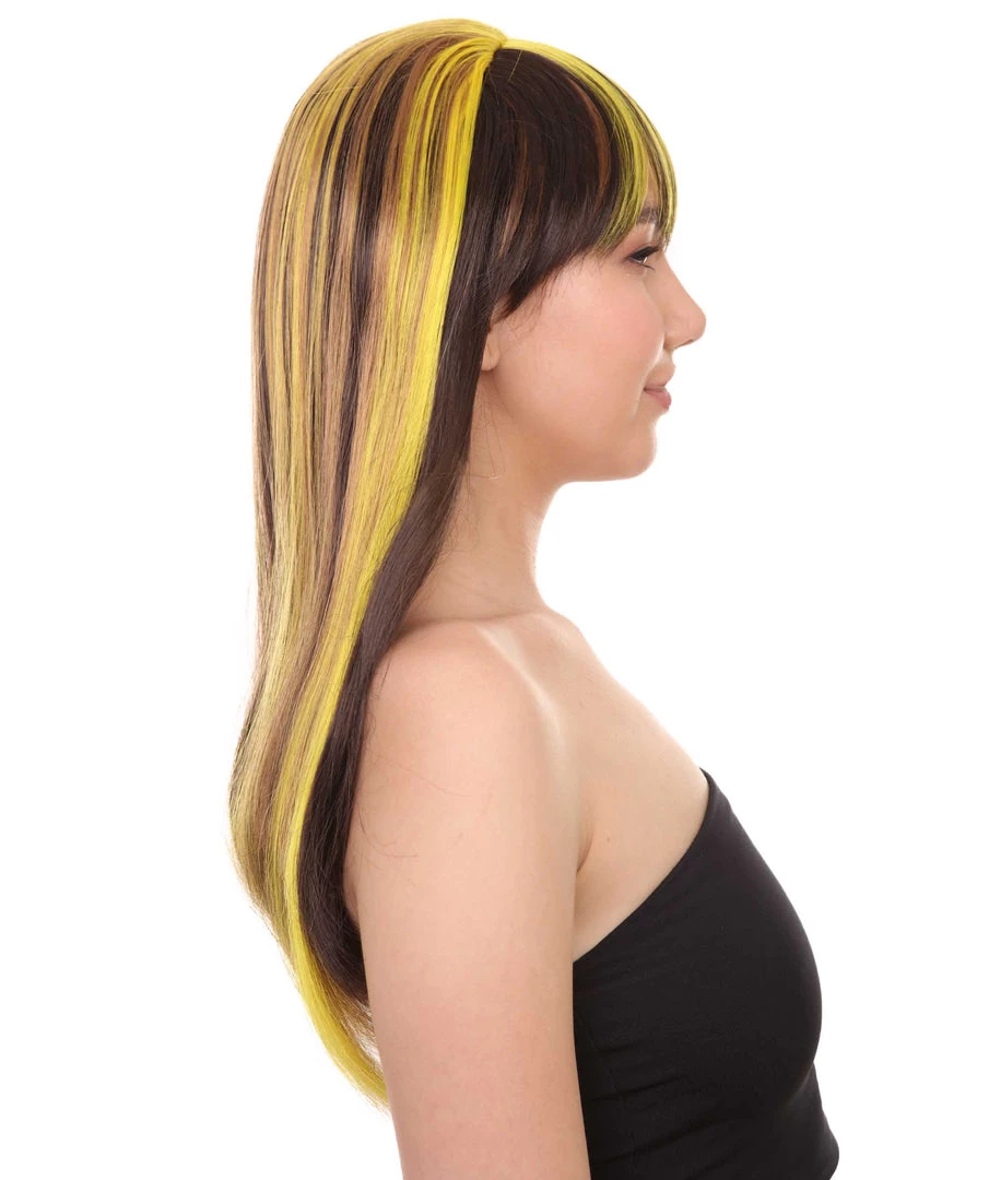 HPO Monster Womens Wig | Neon Yellow & Black Cosplay Halloween Wig | Premium Breathable Capless Cap 5 HPO Monster Womens Wig | Neon Yellow & Black Cosplay Halloween Wig | Premium Breathable Capless Cap