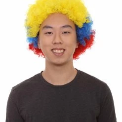FLAGWIGS Ecuador Sport Afro Fun Wig | Red Blue Yellow Jumbo Wig SALE
