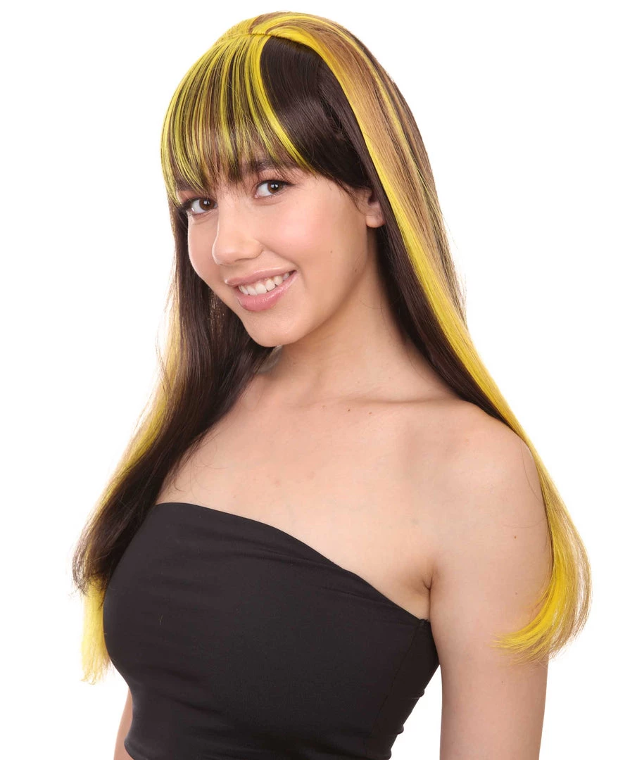 HPO Monster Womens Wig | Neon Yellow & Black Cosplay Halloween Wig | Premium Breathable Capless Cap 2 HPO Monster Womens Wig | Neon Yellow & Black Cosplay Halloween Wig | Premium Breathable Capless Cap