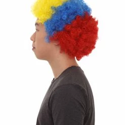 FLAGWIGS Ecuador Sport Afro Fun Wig | Red Blue Yellow Jumbo Wig SALE