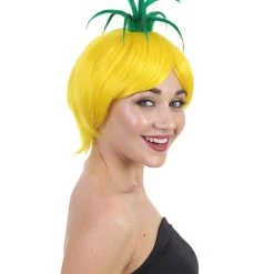 HPO Pineapple Wig | Women's Yellow Wig | Premium Breathable Capless Cap