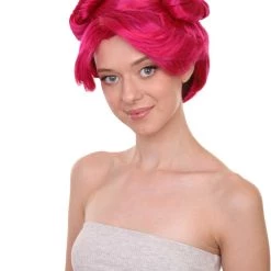 Adult Women's 10" Short Length Double Bun Halloween Animated Winnie Costume Wig, Synthetic Soft Fiber Hair | HPO