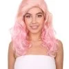 Adult Women's 17" Inch Medium Length Wavy Hollywood Glam Costume Wig, Synthetic Soft Fiber Costume Cosplay Hair | HPO