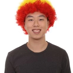 FLAGWIGS Sport Afro Fun Wig Collection | Jumbo Red Yellow Wig