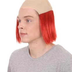 HPO Bald Straight Mens Clown Red Wig | Wig With Bald Cap Men's 11 HPO Bald Straight Mens Clown Red Wig | Wig With Bald Cap Men's