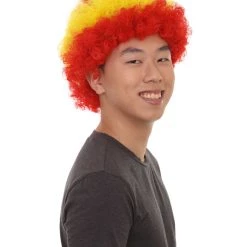 FLAGWIGS Sport Afro Fun Wig Collection | Jumbo Red Yellow Wig