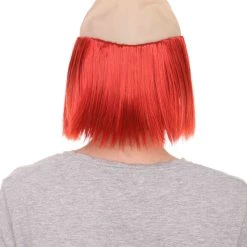 HPO Bald Straight Mens Clown Red Wig | Wig With Bald Cap Men's 13 HPO Bald Straight Mens Clown Red Wig | Wig With Bald Cap Men's