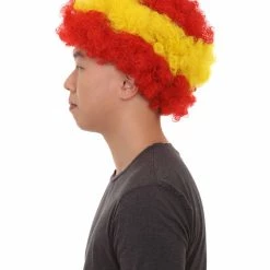 FLAGWIGS Sport Afro Fun Wig Collection | Jumbo Red Yellow Wig