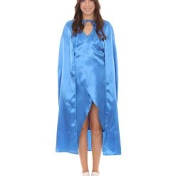 HPO Adult Women's Dragon Queen Blue Dress With Cloak Costume | Blue Cosplay Costume