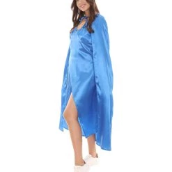 HPO Adult Women's Dragon Queen Blue Dress With Cloak Costume | Blue Cosplay Costume