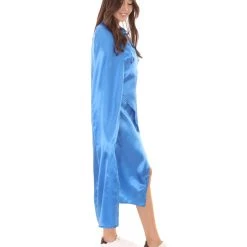 HPO Adult Women's Dragon Queen Blue Dress With Cloak Costume | Blue Cosplay Costume