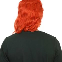 HPO 80's Orange Super Mullet Mens Wig | Pumkin Long Cosplay Halloween Wig | Premium Breathable Capless Cap 12 HPO 80's Orange Super Mullet Mens Wig | Pumkin Long Cosplay Halloween Wig | Premium Breathable Capless Cap